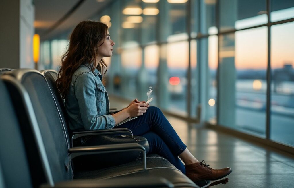 Houston airport, smoking area